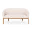 Mid-Century moderne en beige, surpiqûres en canaux, pieds en bois d'hévéa brun, assemblage requis beige avec coutures et style