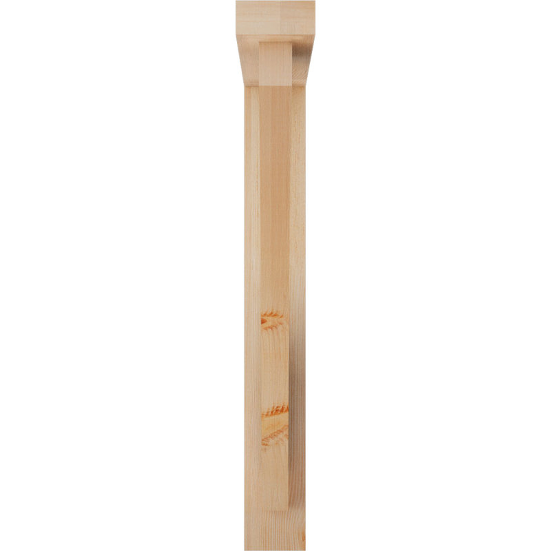 3 1/2"W x 24"D x 28"H Thorton Block Smooth Bracket w/ Offset Brace, Douglas Fir, 28 x 24, 3 1/2"W Douglas Fir (Smooth)