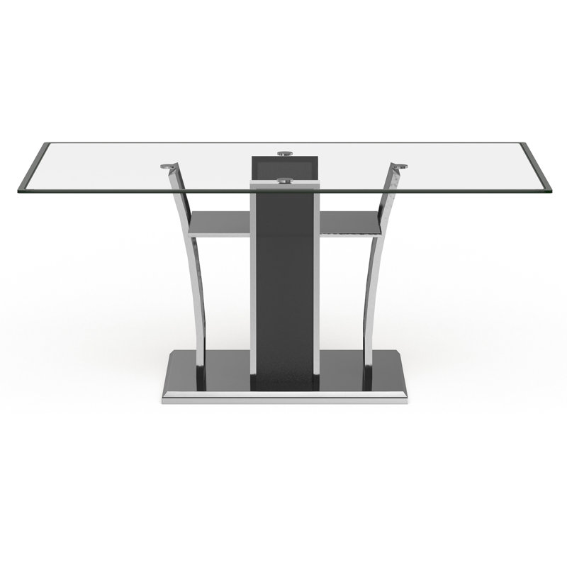 Coetta 42" Pedestal Dining Table, Chrome