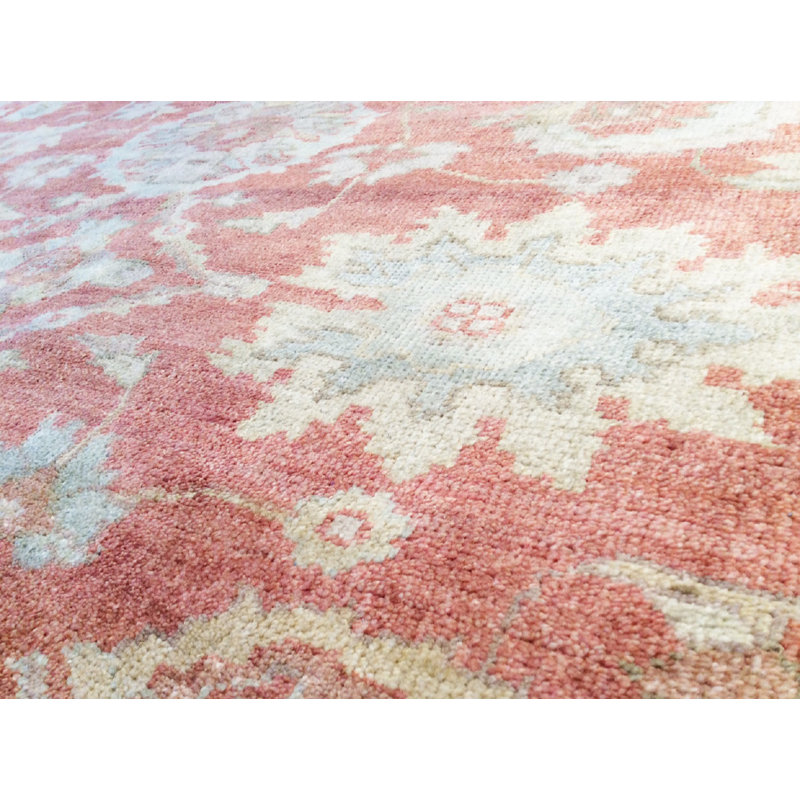 Tapis oriental corail / orange / beige en laine noué à la main Sultanabad, Rectangle 8 pi 2 po x 10 pi 1 po