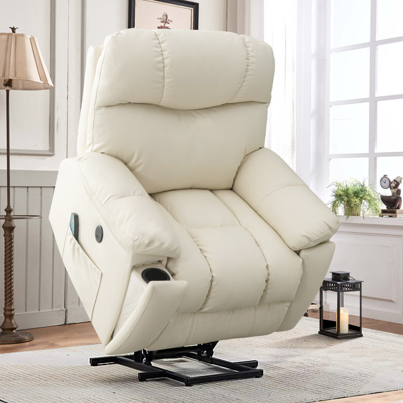 Fauteuil inclinable Luxie, Similicuir beige