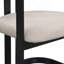 Ensemble de 2 chaises de salle à manger rembourrées en tissu avec structure en métal noir, capacité de poids de 265 lb-958053943