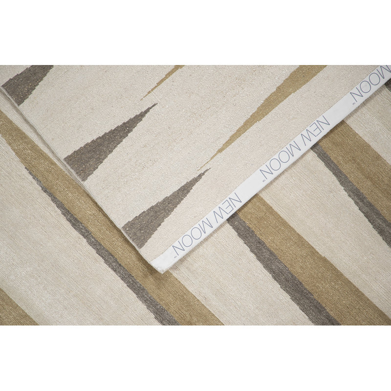 Gammon Geometric Area Rug in Ivory/Stone Gray/Burnished Gold, Rectangle 12' x 18'