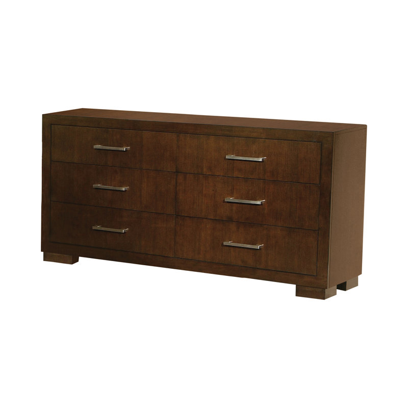 Ensemble de chambre à coucher 3 pièces avec commode et miroir Hearne Cappuccino, Grand