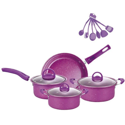 [Vibrant Non-Stick Cookware] 13Pcs Vibrant Non-Stick Cookware Set - Ergonomic Handles, Pots, Pans & Utensils - Perfect Kitchen Essentials & Gift Idea