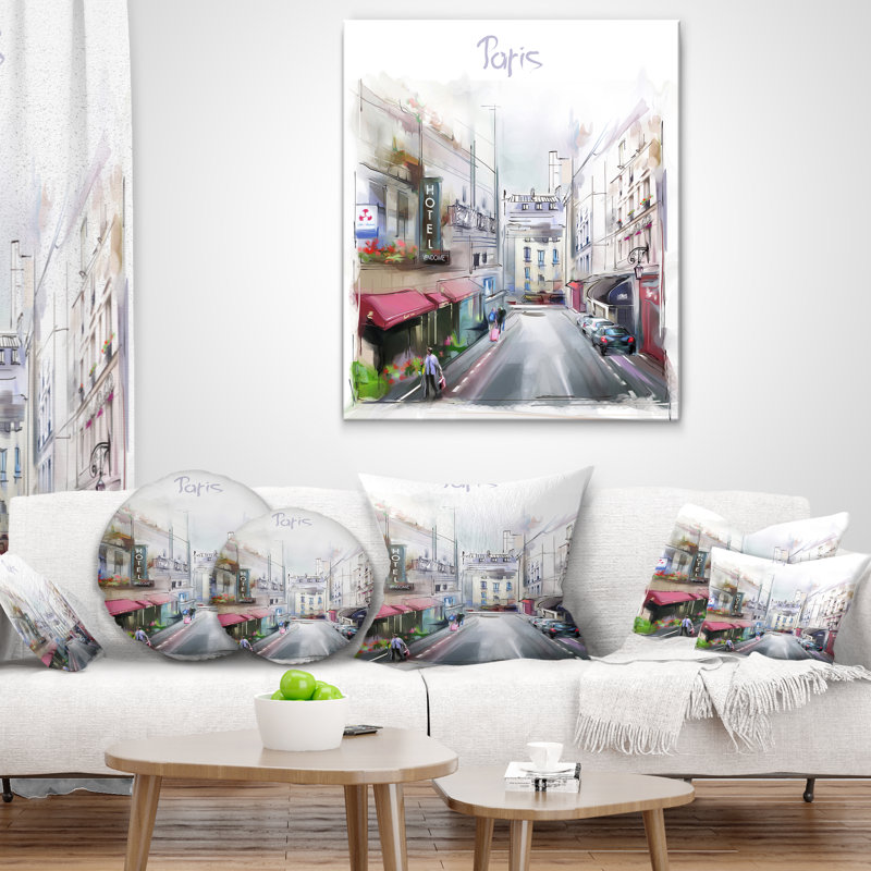Paris - Cityscape Printed Throw Pillow