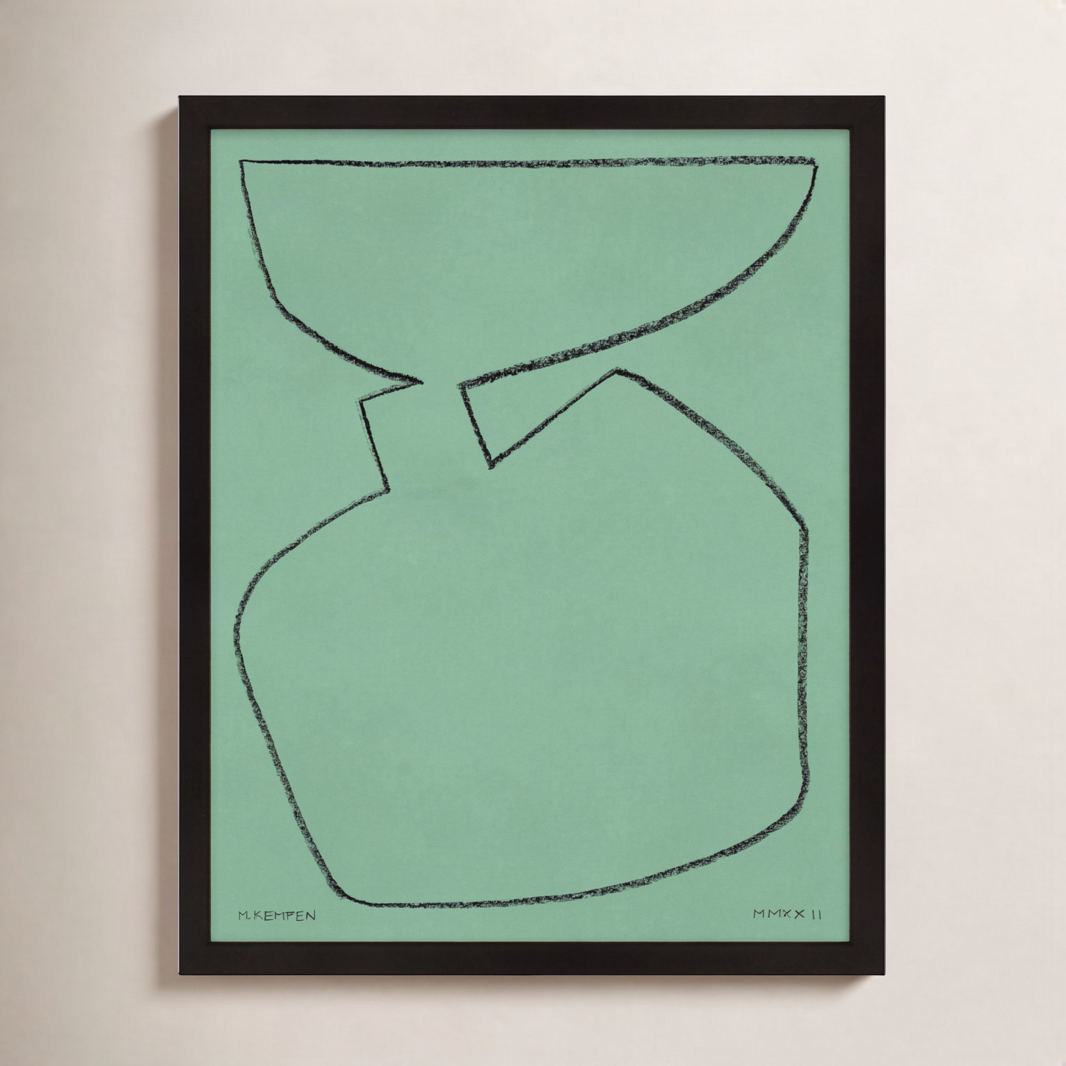Freya "Sage 2" Print, 20" W x 25" H, Black Framed