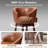 Swivel 31.9'' Faux Leather Bar Stool with Solid Wood Legs, Brown-200367122-186223925