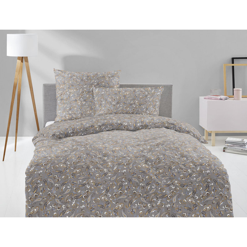 Sky 8420 Mako Satin Duvet Cover Set, 155 x 220cm -  1 Pillowcase (80 x 80 cm), Gray