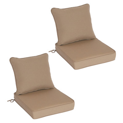 19" x 19" x 4"Outdoor Deep Seating Cushions(Set of 2), All-Weather Seat and Back Cushions for Patio Furniture