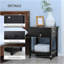 Table de bout, table d'appoint à 2 niveaux avec tiroir et tablette de rangement, table d'appoint moderne pour chambre à coucher, salon, noir-131263164