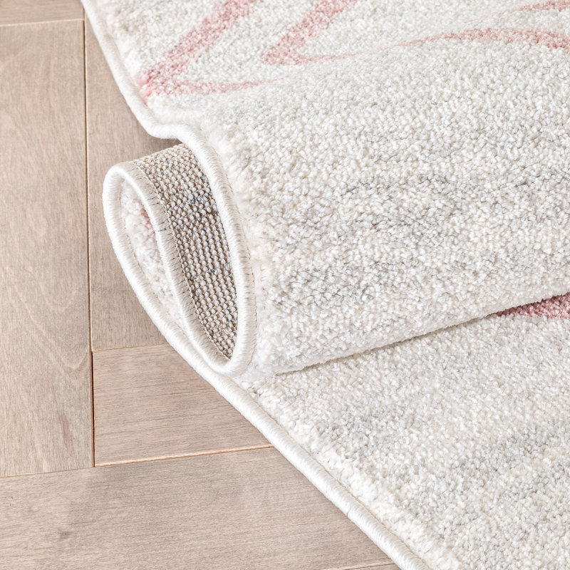 Kennedy Pink/Ivory Children's Rug, Rectangle 120 x 160cm
