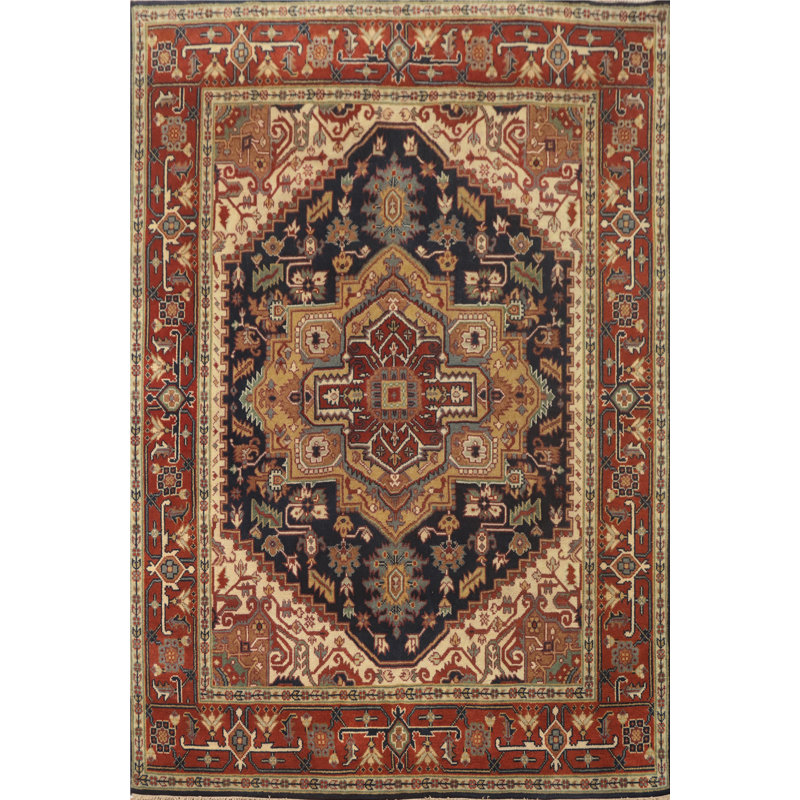 Tapis géométrique bleu 8 x 10