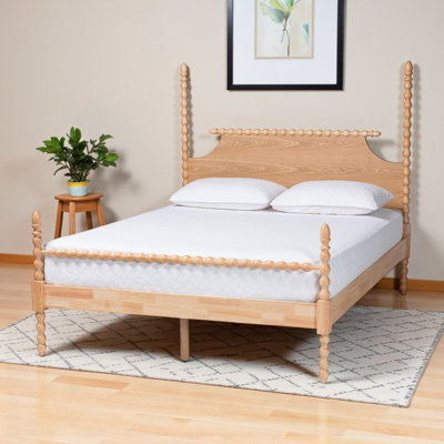 Celsie Queen Size Four-Poster Platform Bed with Natural Wooden Bed Frame, 58.82'' H X 62.04'' W X 84.19'' L