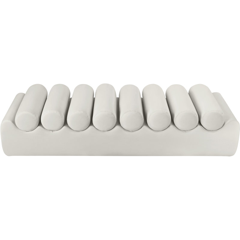 Banc en cuir Rumble Vegan, Cuir crème végétalien, H 16,5 po x l 72 po x P 22 po