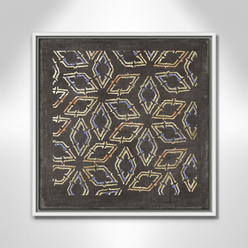 «Golden Folklore I» par Aimee Wilson, Blanc, H 17,5 po x l 17,5 po