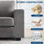 Canapé 70 po en chenille moderne avec charge USB, housse amovible et coussin à ressorts, petit canapé confortable pour appartement, bureau, salon-1579849882