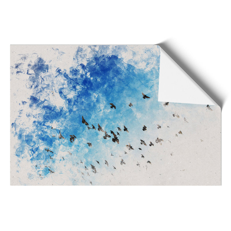 Flying Pigeons Watercolour - Frameless Print, 59cm H x 84cm W x 0.1cm D