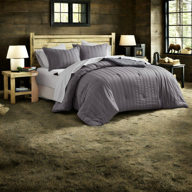 Ensemble de literie 7 pièces Cozy Queen, gris anthracite, style moderne pour la maison