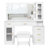 Adriel 49.2" Wide Makeup Vanity Set With Stool & Usb Power Outlet And 3 Modes Adjustable Brightness Light