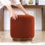 Pouf moderne avec pieds en bois, rouge tuile, 16,9 po x 16,5 po | Revêtement 100% coton, 35 éponges orthopédiques pour plus de confort | Ajout élégant au décor glam et du sud-ouest, parfait pour les salons et les hôtels-467045737
