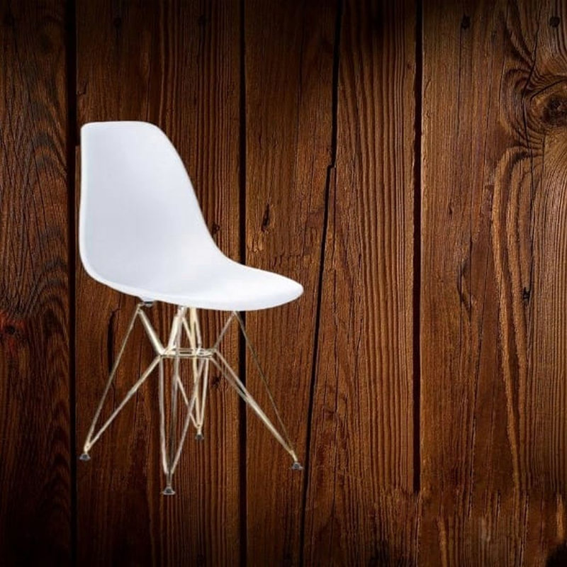 Chaise de salle à manger Dysan, Or, blanc