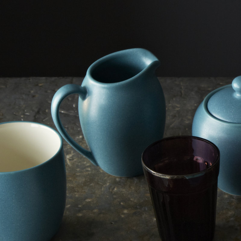 Ensemble sucrier et crémier Noritake Colorwave, Bleu sarcelle
