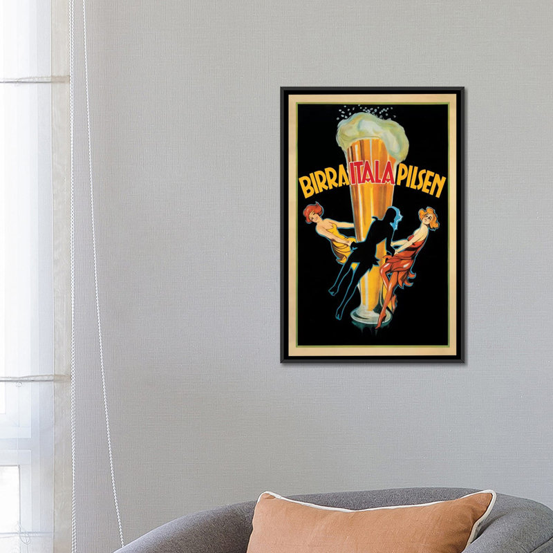 «Birra Itala Pilsen, 1920 Ca.» "By Top Art", impression sur toile, H 26 po x l 18 po x P 1,5 po, Toile avec cadre noir