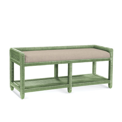 Glinda Wicker Shelves Storage Bench by Birch Lane