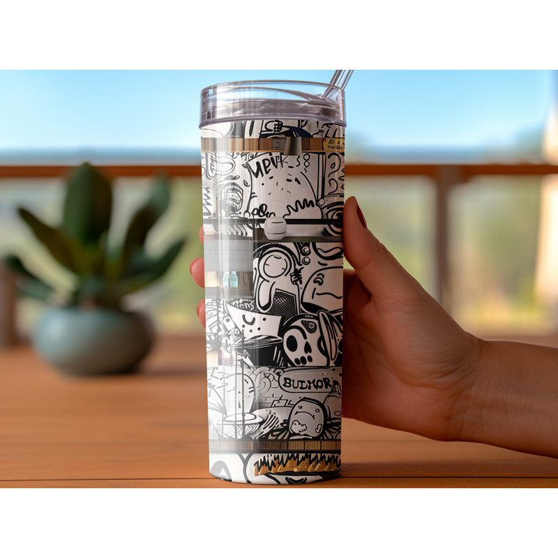 Choose Handmade Tumblers 591ml Vacuum Insulated Stainless Steel (18/8) Travel Tumbler with Straw