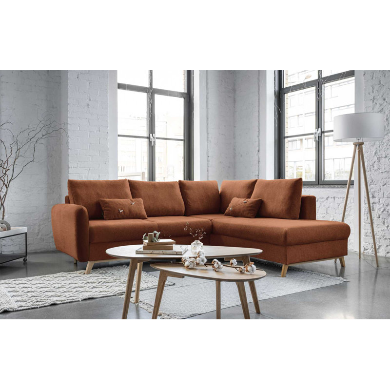 Scandic Lagom 6 Seater Sofa Bed, Right facing, Brick Red