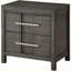 Table de chevet transitionnelle 2 tiroirs gris-123404984