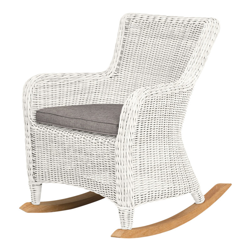Sag Harbor Rocking Chair with Cushion, Ash, Sag Harbor Classic White