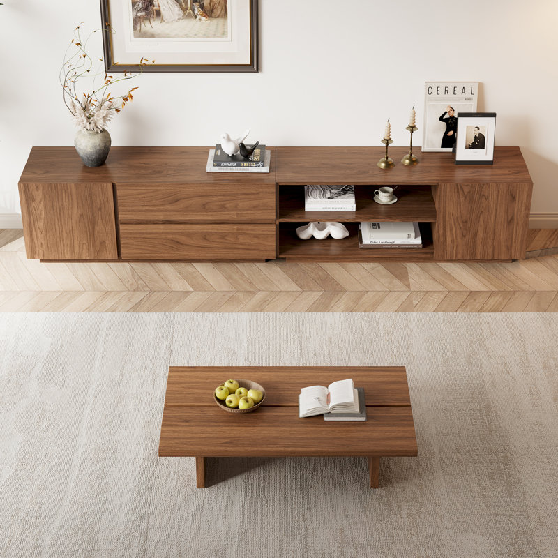 Ensemble de table de salon brun