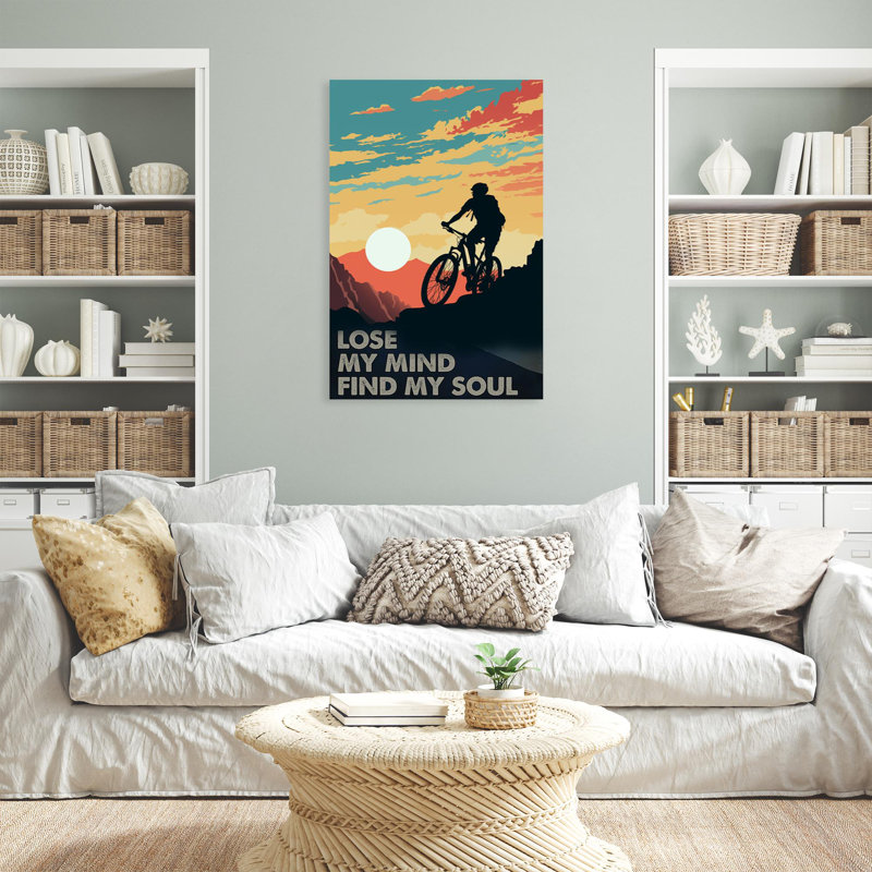 Mountain Biking Lose Your Mind - 1 pièce, impression sur toile tendue, H 14 po x l 11 po x P 1,25 po
