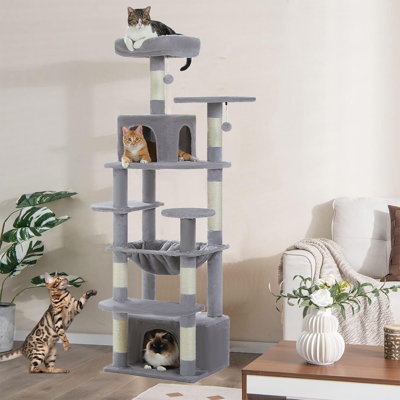 Modern Cat Tower with Scratching Post Cat Condos for Indoor CatsCat Furniture for Adult Cats
