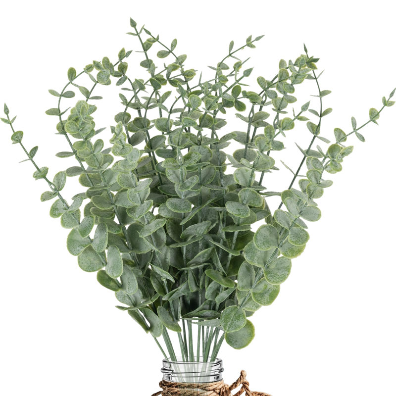 20 pièces de tiges d'eucalyptus fausses fleurs
