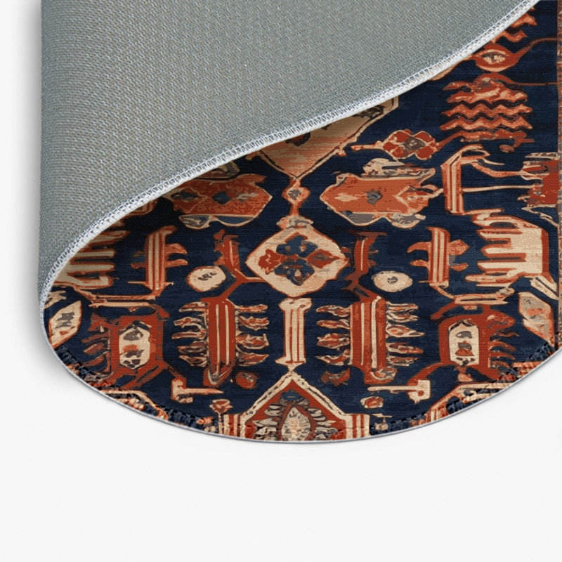 Tapis turc intérieur et extérieur brun, Rond 5 pi