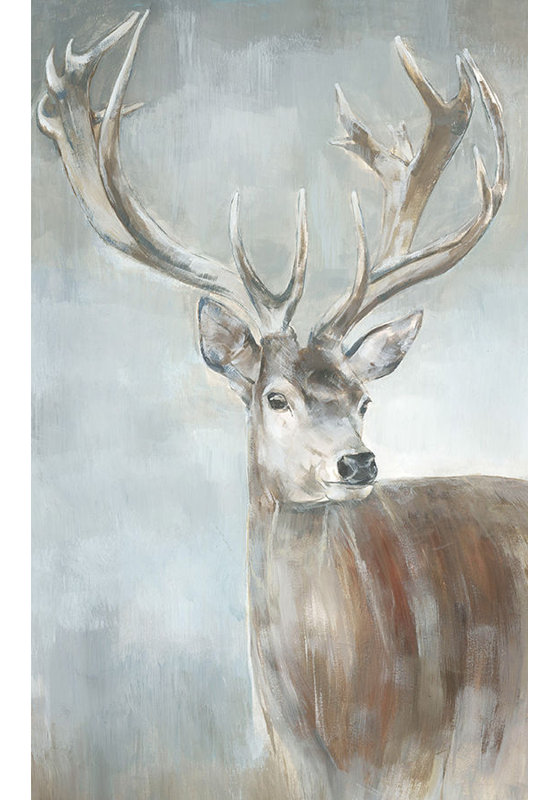 Stag Study II Framed Painting Canvas by Jacob Lincoln, Glass Coat