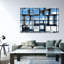 Ensemble de 3 miroirs abstraits carrés sur toile-1469635975