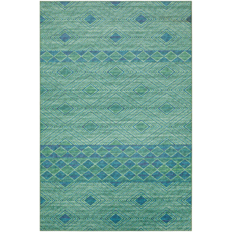 Ancell Chenille Washable Geometric Rug, Rectangle 5' x 7'6"