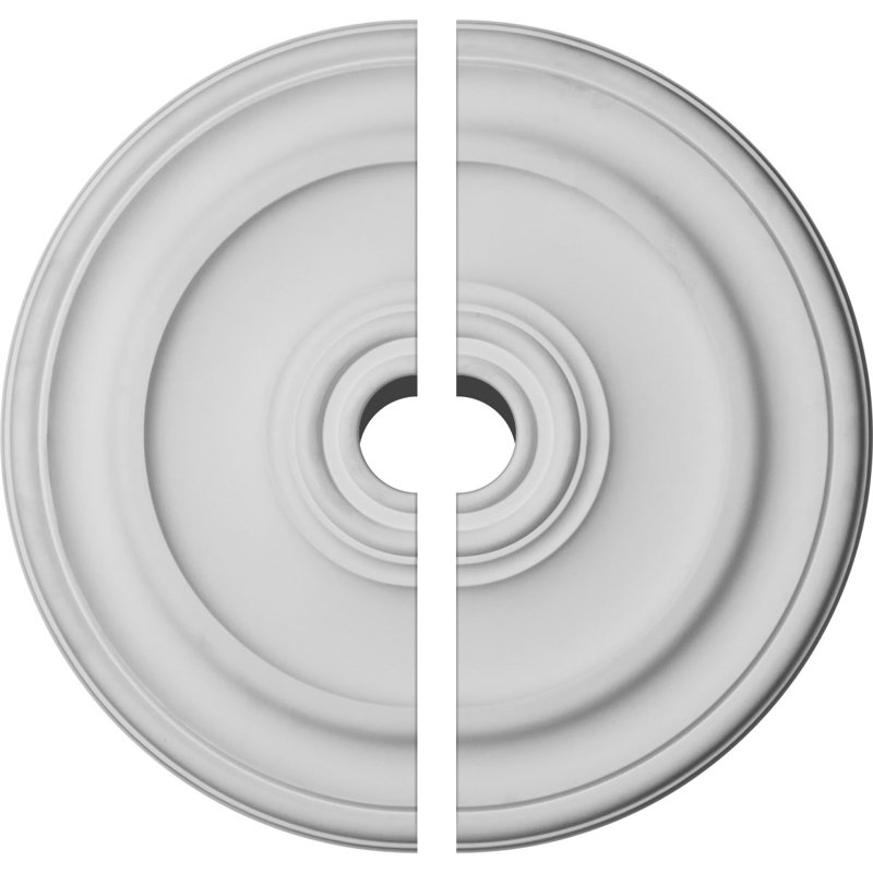 Endurathane Kepler Traditional Ceiling Medallion, 19 3/4"OD x 1 1/2"P (For Canopies up to 3 1/2"), Two Piece, Factory Primed
