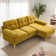 Rhylin 82.7'' Chenille Upholstered Sectional Sofa, Small Comfy Couch with Reversible Chaise for Compact Spaces