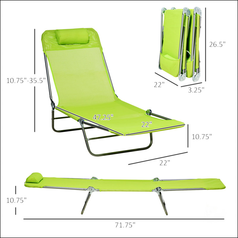 Chaises longues 2 pièces pliantes