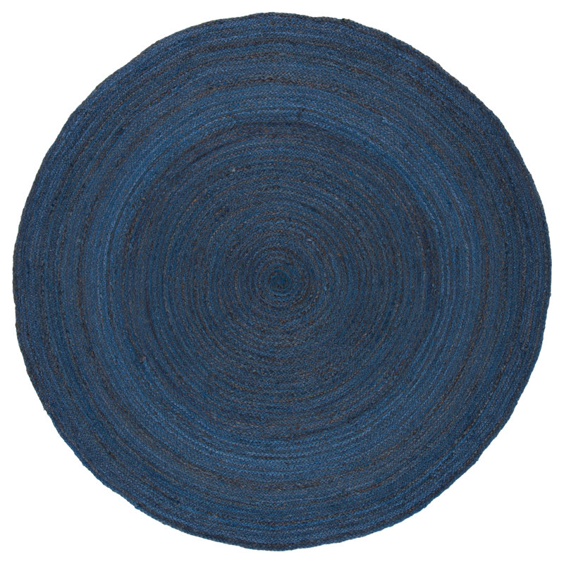 Natural Fiber Hand Woven Jute Geometric Rug, Round 6'
