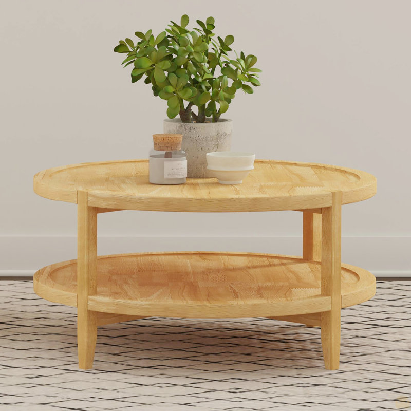 Table basse ronde en bois massif