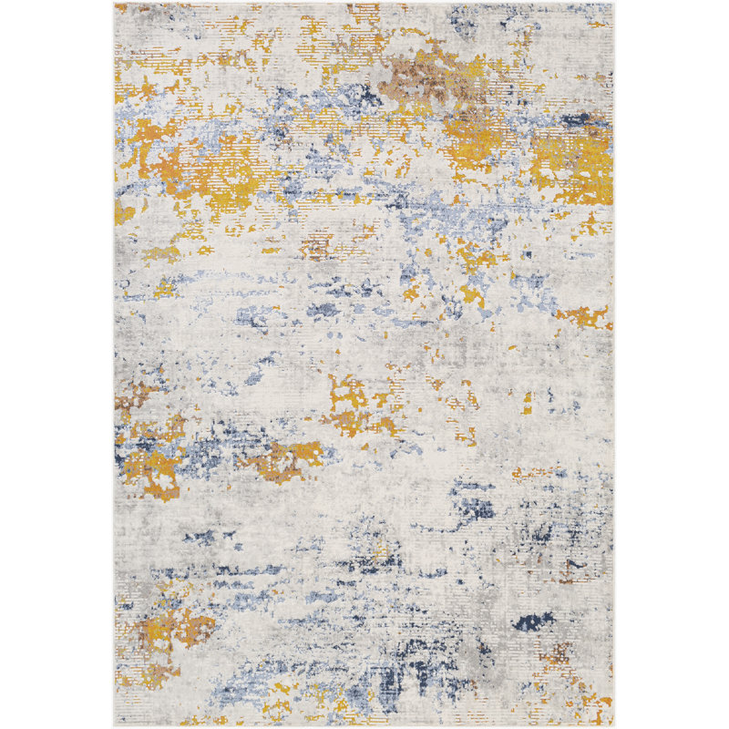 Tapis gris clair abstrait Giacinta, Rectangle 2 pi x 2 pi 11 po