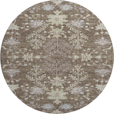 Premium Machine Washable Gurubaksh AMF1156 Floral Rug