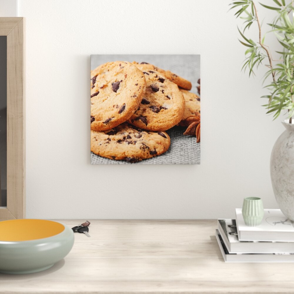 Leinwandbild Süße Cookies mit Schokostückchen