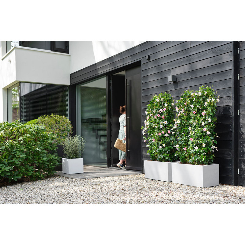 Vivo Next Square Planter Box, White, 24.9cm H x 29.5cm W x 29.5cm D